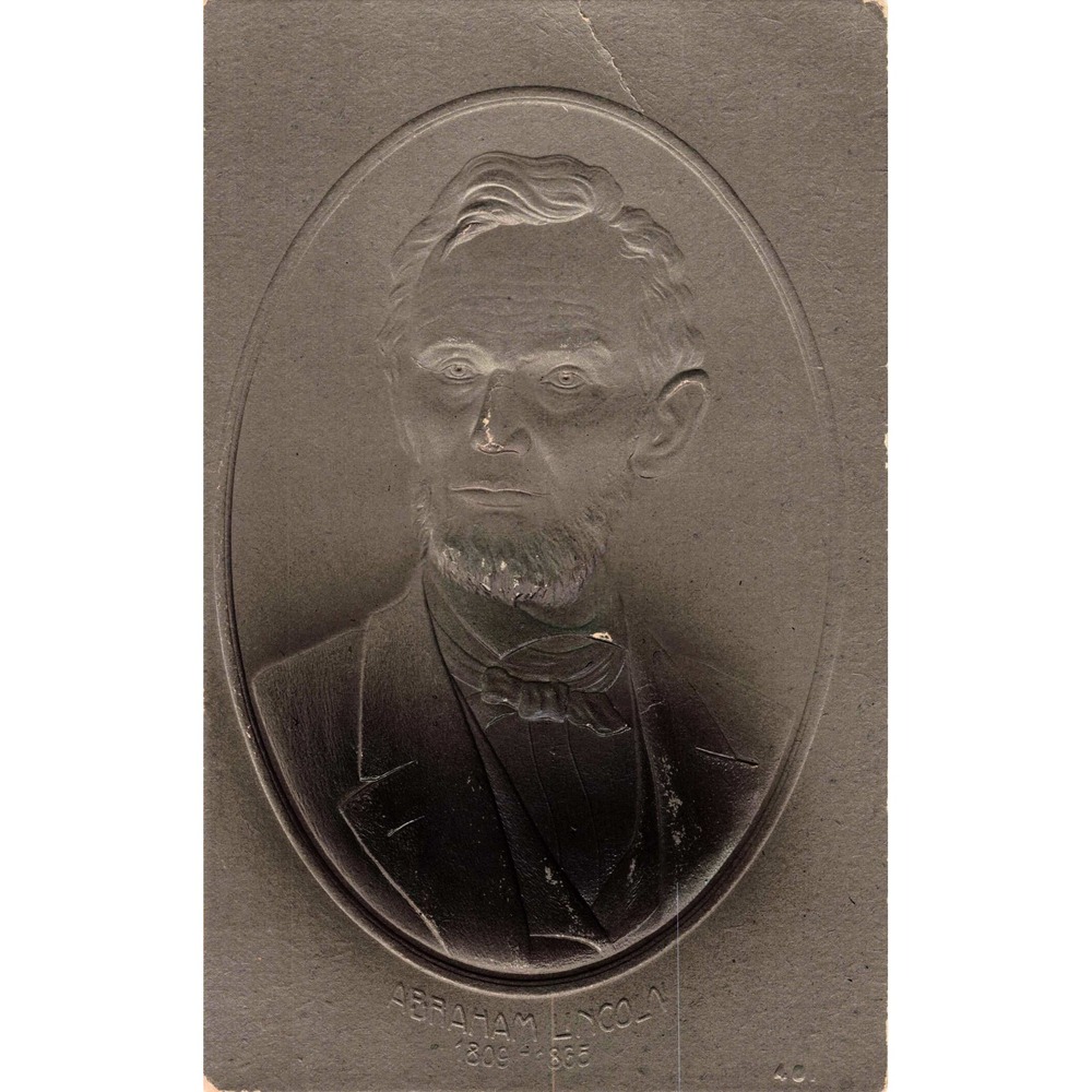 Antique Abraham Lincoln Embossed Portrait Postcard 1809-1865 US President Vtg - Picture 1 of 2